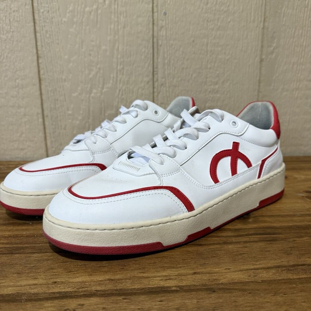 Løci Men's Red White Leather Low Top‎ Sneakers Size 47 US 13 LOCI